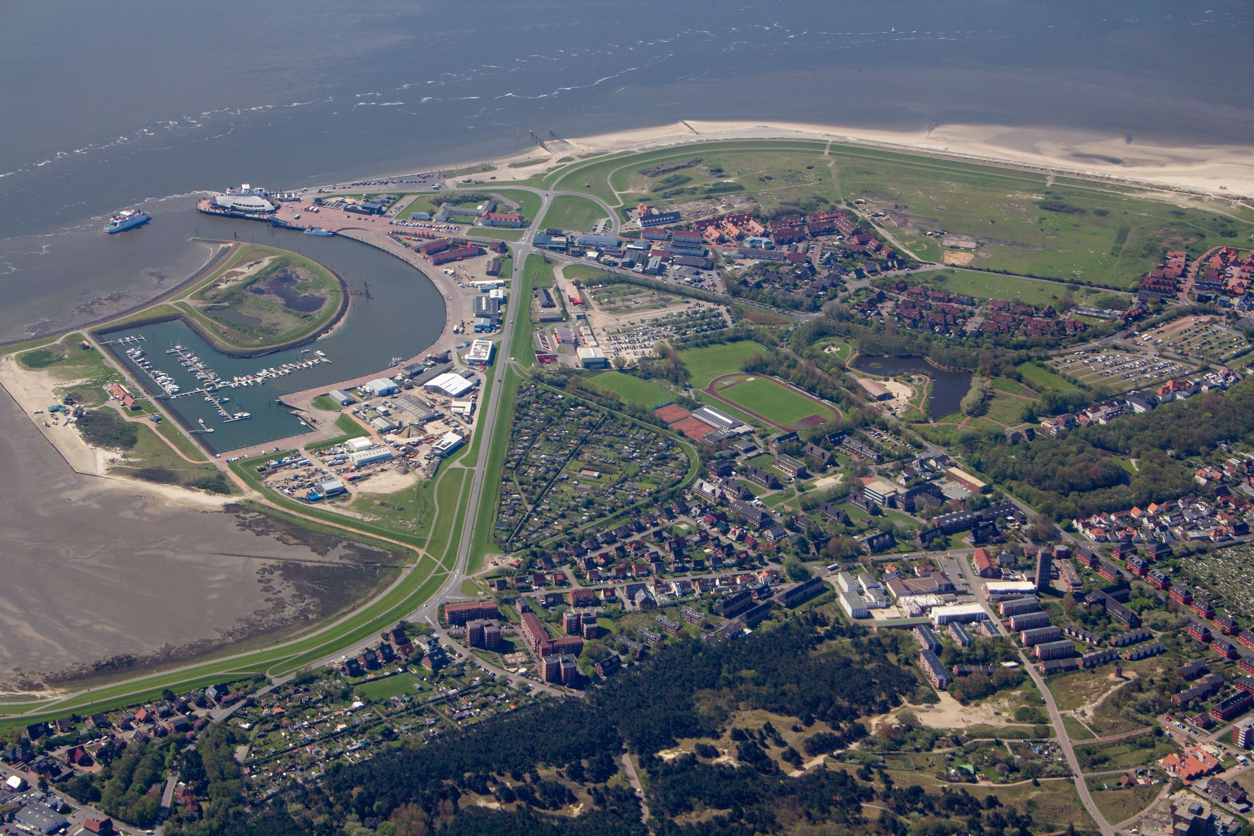 Blick auf den Hafen von Norderney